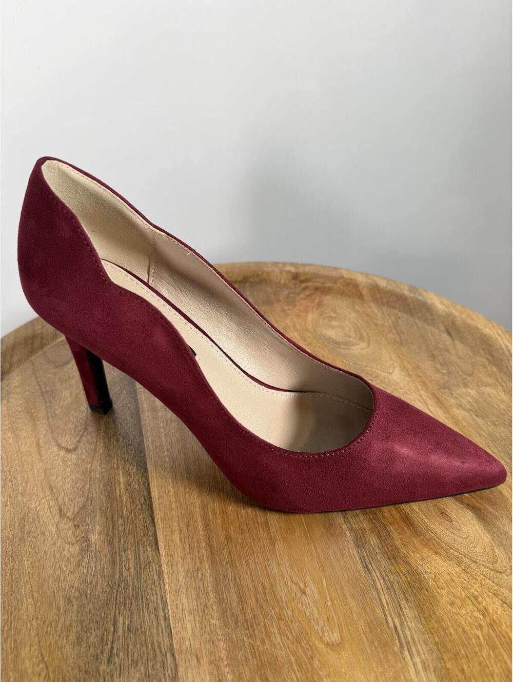 French Connection Burgundy Suede Pointed Toe Heels Size 9 NWB - Picture 7 of 10